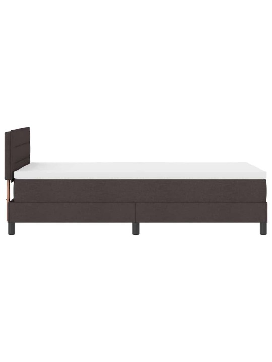 Kontinentālā gulta ar matraci tumši brūna 100 x 200 cm audums