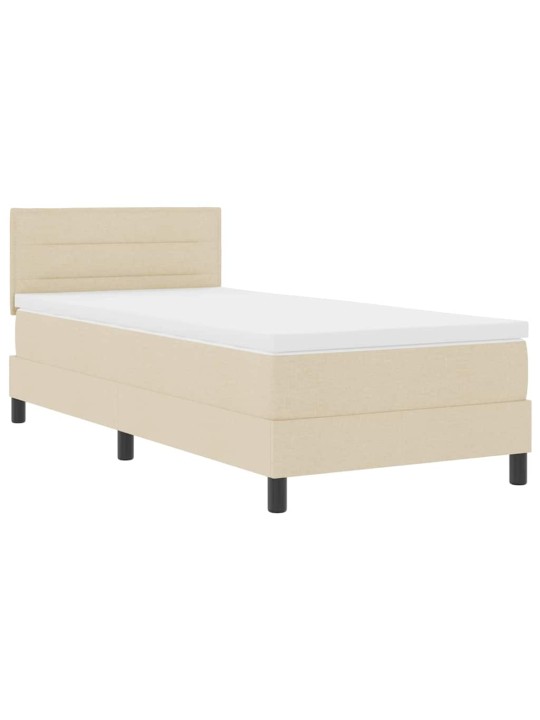 Kontinentālā gulta ar matraci krēmkrāsa 100 x 200 cm audums