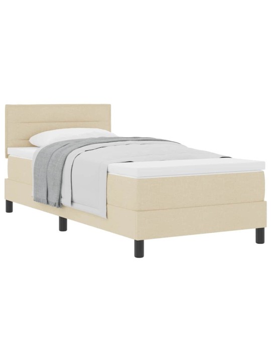 Kontinentālā gulta ar matraci krēmkrāsa 100 x 200 cm audums