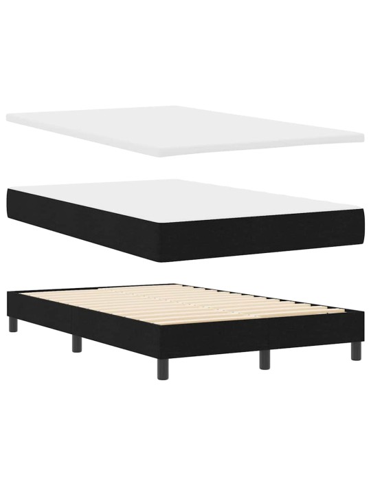 Kontinentālā gulta ar matraci melna 120 x 190 cm audums