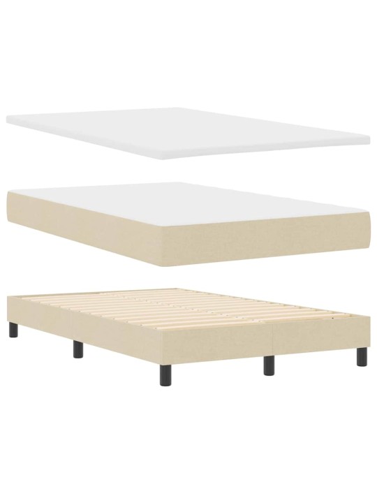 Kontinentālā gulta ar matraci krēmkrāsa 120 x 200 cm audums