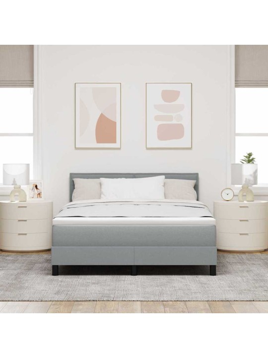 Kontinentālā gulta ar matraci gaiši pelēks 160 x 200 cm audums