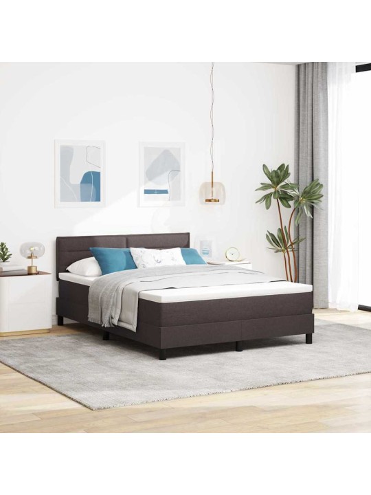 Kontinentālā gulta ar matraci tumši brūna 160 x 200 cm audums