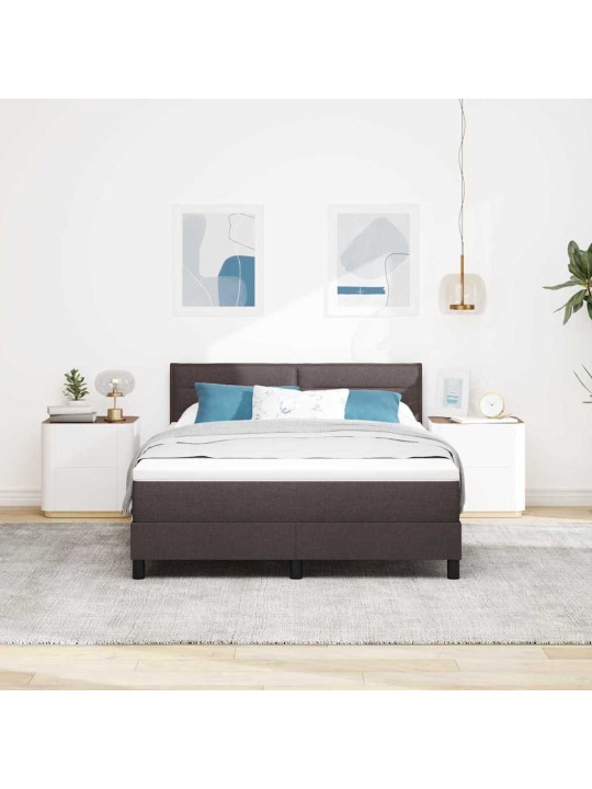 Kontinentālā gulta ar matraci tumši brūna 160 x 200 cm audums