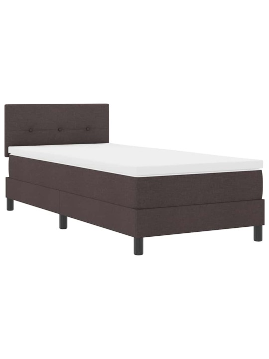 Kontinentālā gulta ar matraci tumši brūna 90 x 200 cm audums