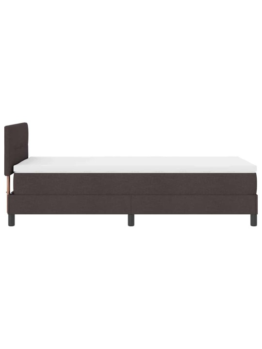 Kontinentālā gulta ar matraci tumši brūna 90 x 200 cm audums