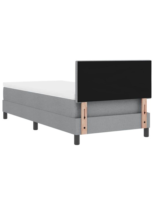 Kontinentālā gulta ar matraci gaiši pelēka 100 x 200 cm audums