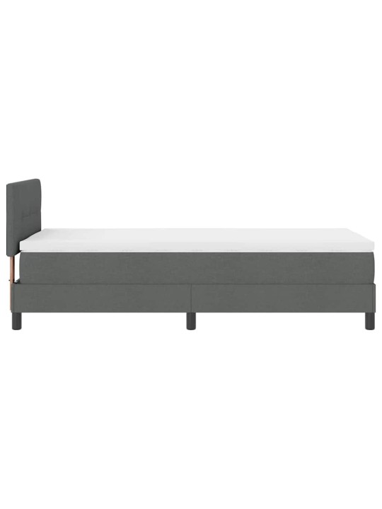 Kontinentālā gulta ar matraci tumši pelēka 100 x 200 cm audums