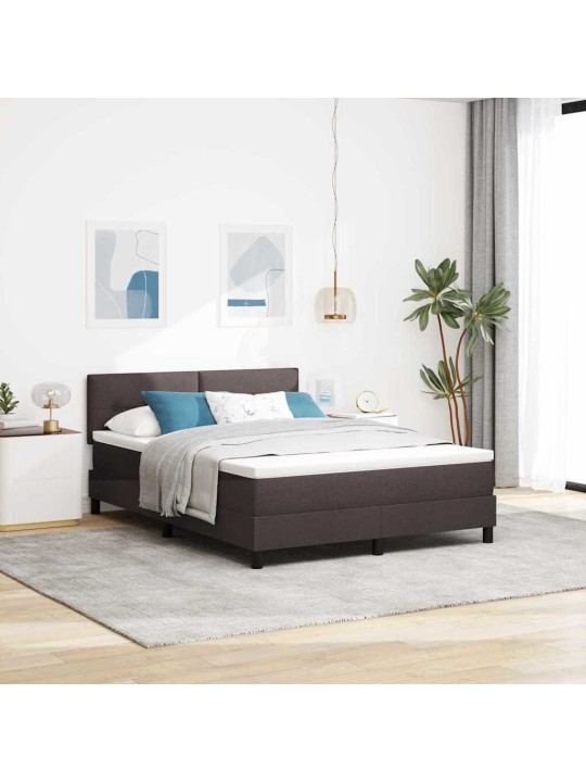 Kontinentālā gulta ar matraci tumši brūna 140 x 200 cm audums
