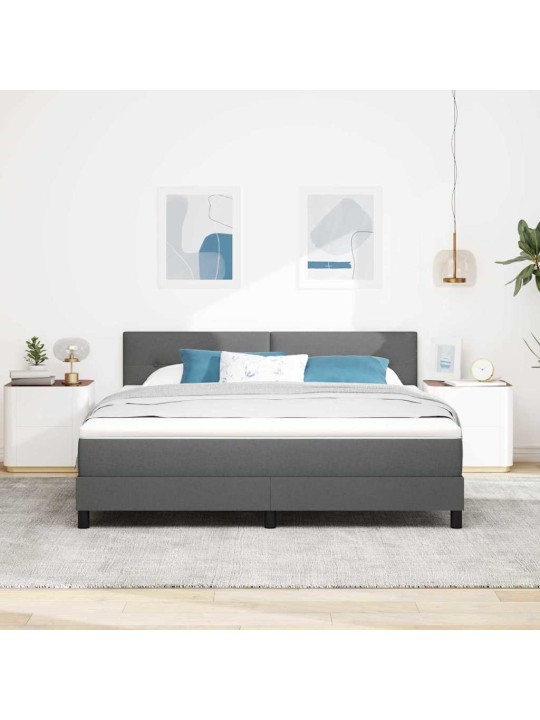 Kontinentālā gulta ar matraci tumši pelēks 180 x 200 cm audums