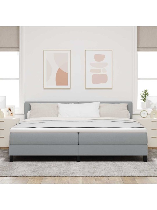 Kontinentālā gulta ar matraci gaiši pelēks 200 x 200 cm audums