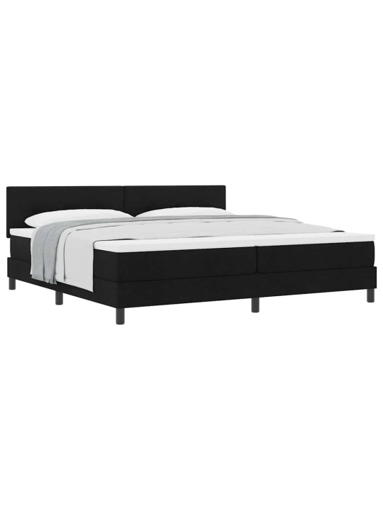 Kontinentālā gulta ar matraci melna 200 x 200 cm audums