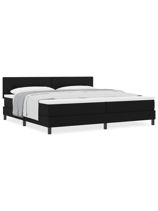 Kontinentālā gulta ar matraci melna 200 x 200 cm audums