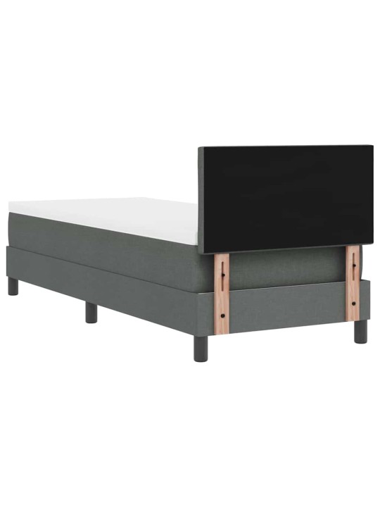 Kontinentālā gulta ar matraci tumši pelēka 80 x 200 cm audums