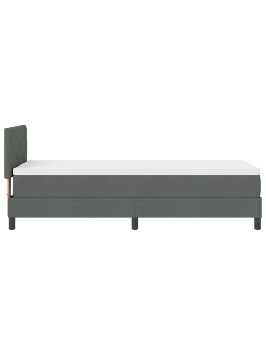 Kontinentālā gulta ar matraci tumši pelēka 80 x 200 cm audums