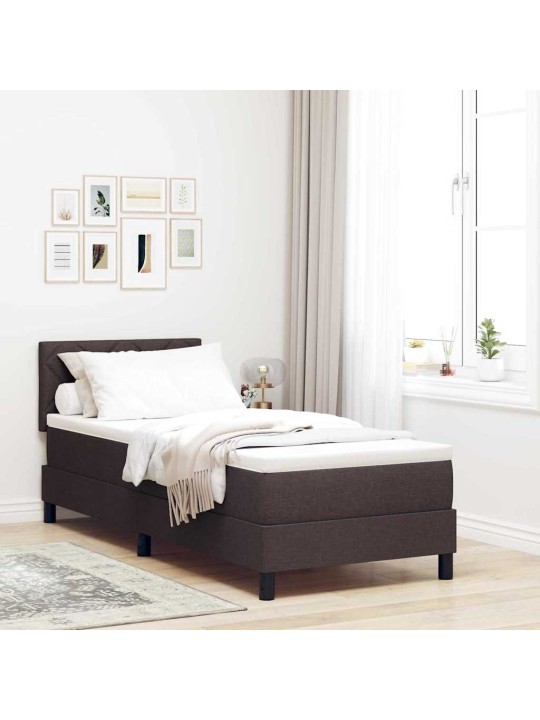 Kontinentālā gulta ar matraci tumši brūna 80 x 200 cm audums
