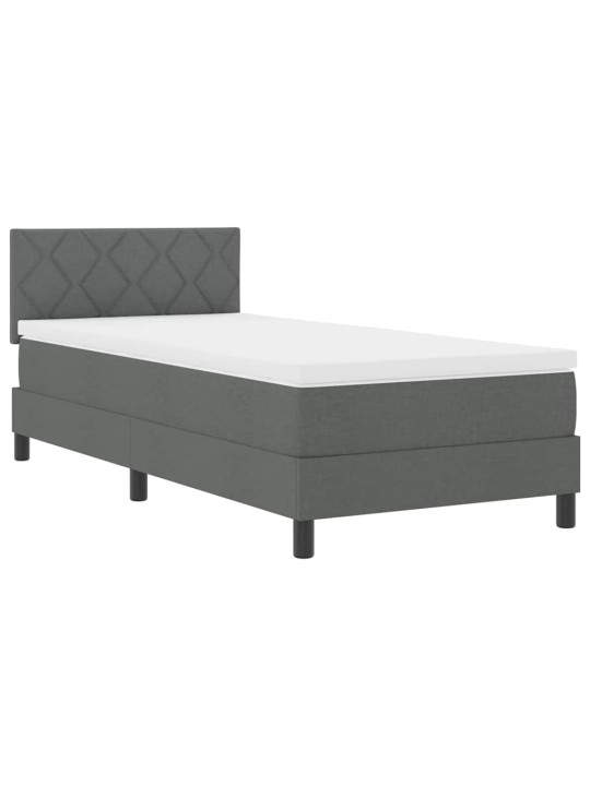 Kontinentālā gulta ar matraci tumši pelēks 90 x 190 cm audums