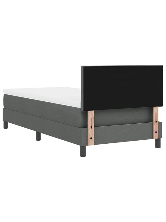 Kontinentālā gulta ar matraci tumši pelēks 90 x 190 cm audums