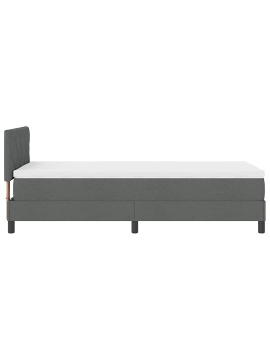 Kontinentālā gulta ar matraci tumši pelēks 90 x 190 cm audums
