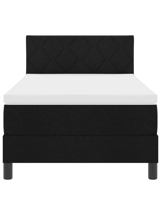 Kontinentālā gulta ar matraci melna 90 x 190 cm audums