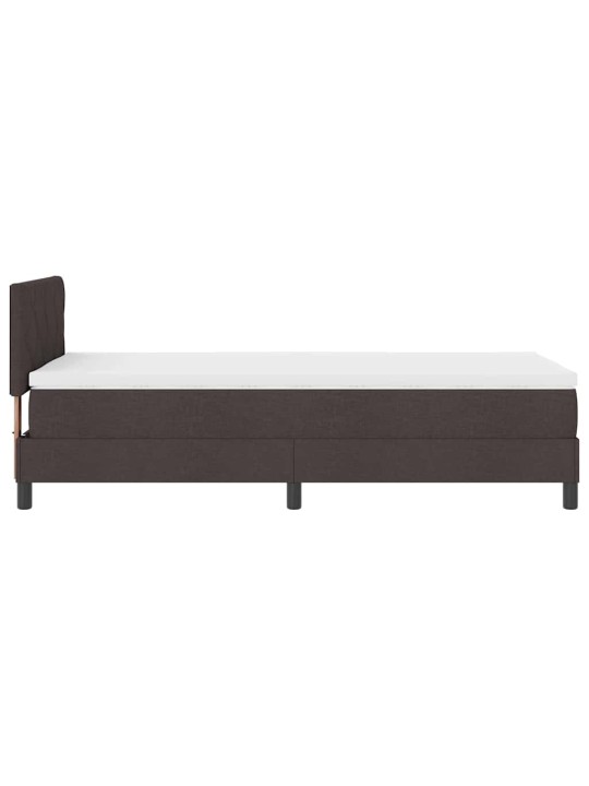 Kontinentālā gulta ar matraci tumši brūna 90 x 200 cm audums