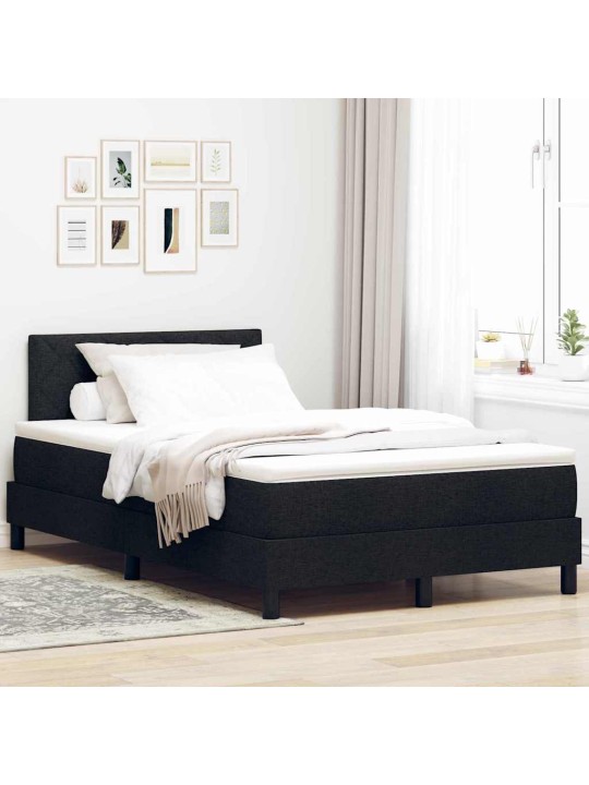 Kontinentālā gulta ar matraci melna 120 x 190 cm audums