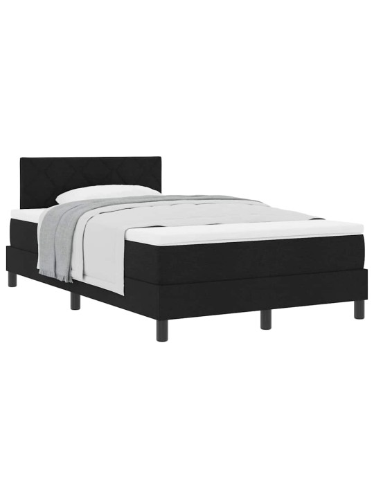 Kontinentālā gulta ar matraci melna 120 x 190 cm audums