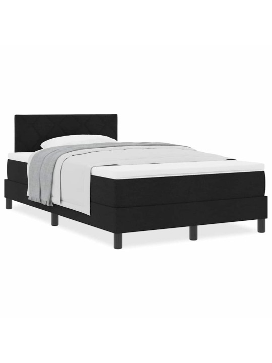 Kontinentālā gulta ar matraci melna 120 x 190 cm audums