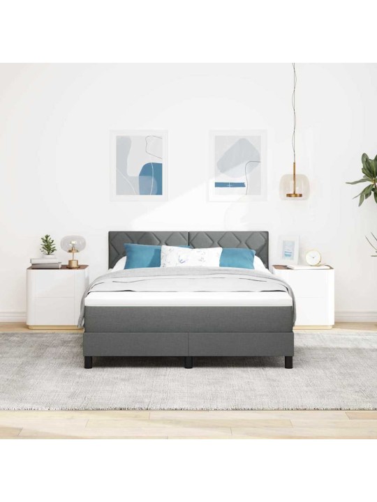 Kontinentālā gulta ar matraci tumši pelēks 140 x 190 cm audums