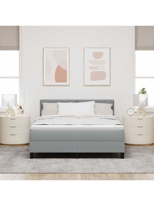 Kontinentālā gulta ar matraci gaiši pelēks 140 x 200 cm audums