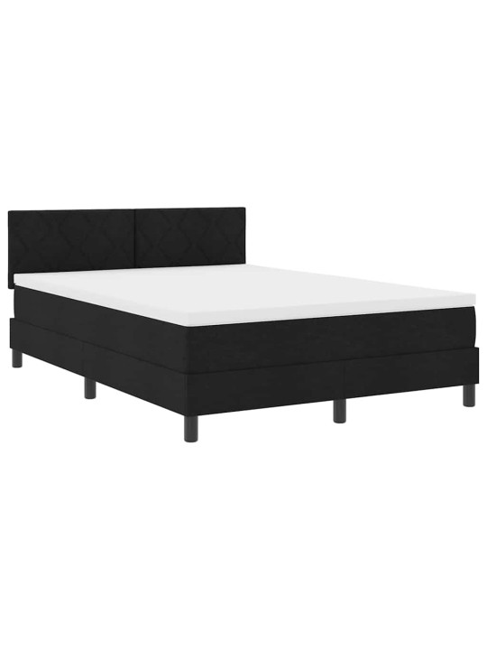 Kontinentālā gulta ar matraci melna 160 x 200 cm audums