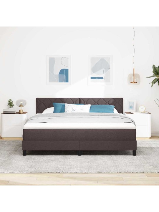 Kontinentālā gulta ar matraci tumši brūna 180 x 200 cm audums