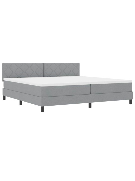 Kontinentālā gulta ar matraci gaiši pelēka 200 x 200 cm audums