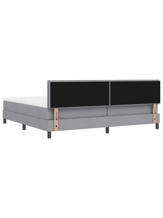 Kontinentālā gulta ar matraci gaiši pelēka 200 x 200 cm audums