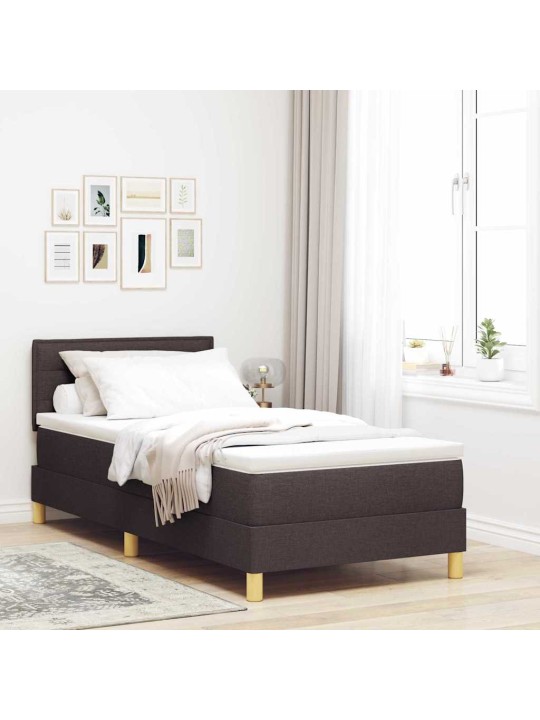 Kontinentālā gulta ar matraci tumši brūna 80 x 200 cm audums