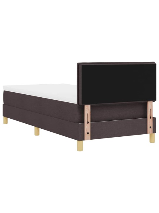 Kontinentālā gulta ar matraci tumši brūna 80 x 200 cm audums