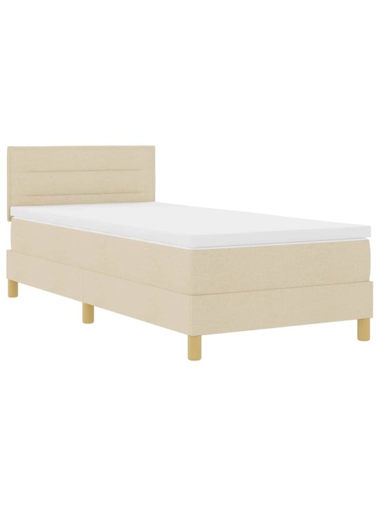 Kontinentālā gulta ar matraci krēmkrāsa 80 x 200 cm audums