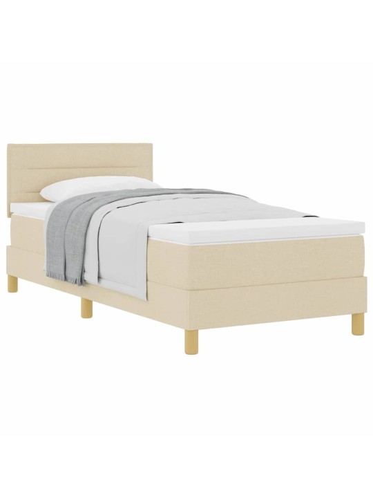 Kontinentālā gulta ar matraci krēmkrāsa 80 x 200 cm audums