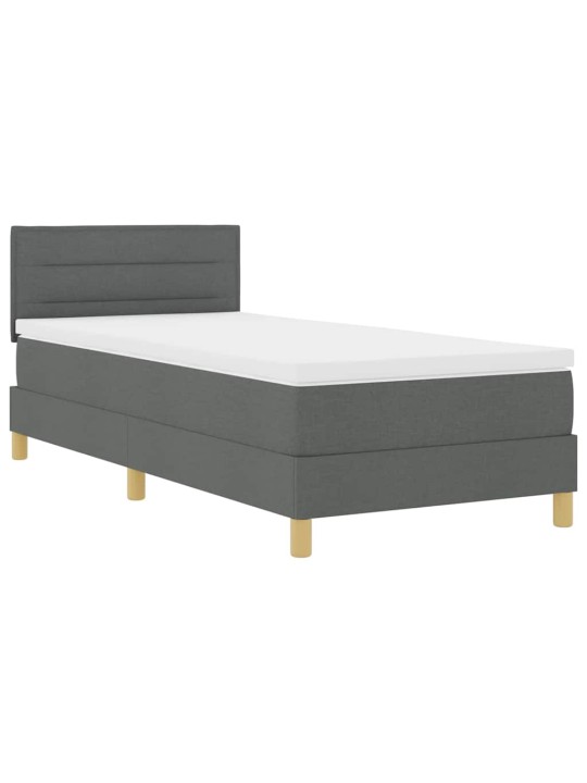 Kontinentālā gulta ar matraci tumši pelēka 90 x 190 cm audums