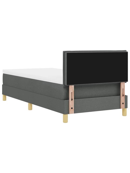Kontinentālā gulta ar matraci tumši pelēka 90 x 190 cm audums