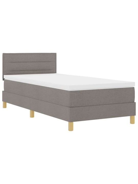 Kontinentālā gulta ar matraci pelēkbrūna 90 x 200 cm audums