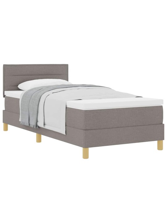 Kontinentālā gulta ar matraci pelēkbrūna 90 x 200 cm audums
