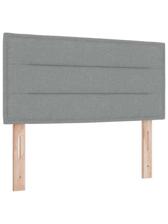 Kontinentālā gulta ar matraci gaiši pelēka 100 x 200 cm audums