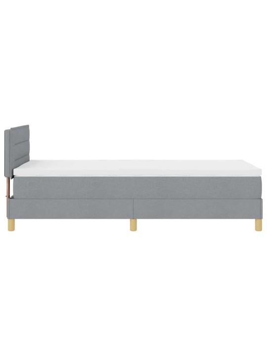 Kontinentālā gulta ar matraci gaiši pelēka 100 x 200 cm audums