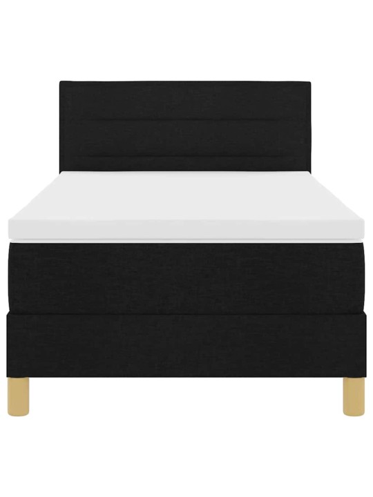 Kontinentālā gulta ar matraci melna 100 x 200 cm audums