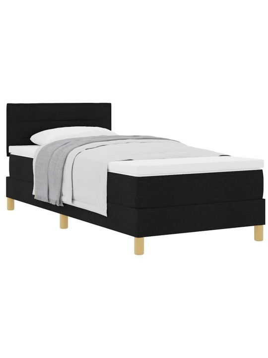 Kontinentālā gulta ar matraci melna 100 x 200 cm audums