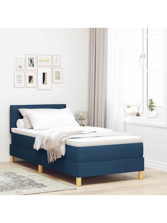 Kontinentālā gulta ar matraci zila 100 x 200 cm audums
