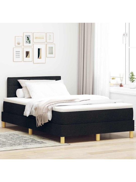 Kontinentālā gulta ar matraci melna 120 x 190 cm audums