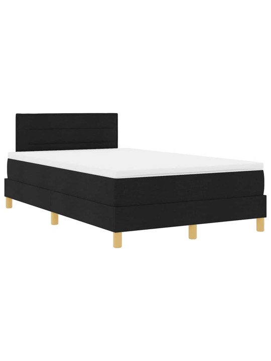Kontinentālā gulta ar matraci melna 120 x 190 cm audums
