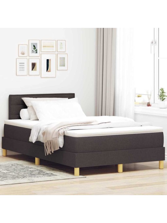 Kontinentālā gulta ar matraci tumši brūna 120 x 200 cm audums